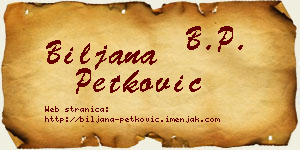 Biljana Petković vizit kartica